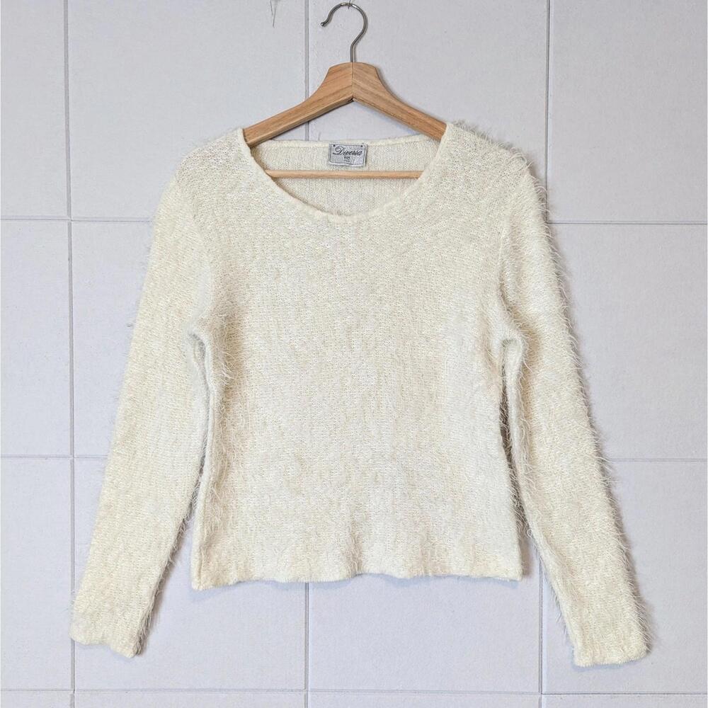 Vintage y2k wool blend fuzzy shaggy made in Italy sweater
